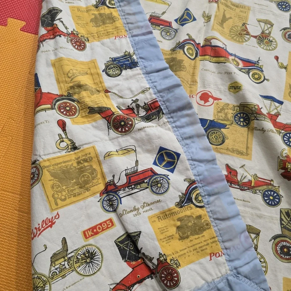 Vintage Classic Antique Car‎ Print Baby Blanket Quilt Throw Retro Automobiles...
